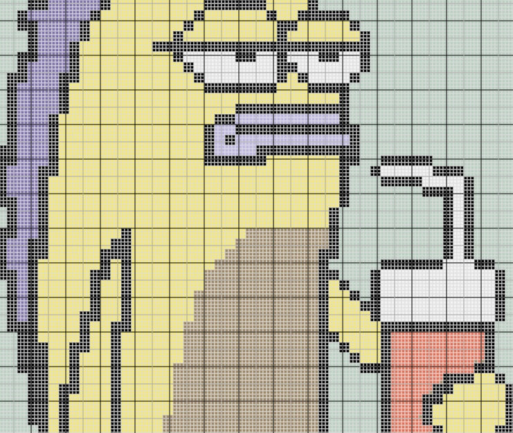 Spongebob Squarepants Crochet Grid Pattern