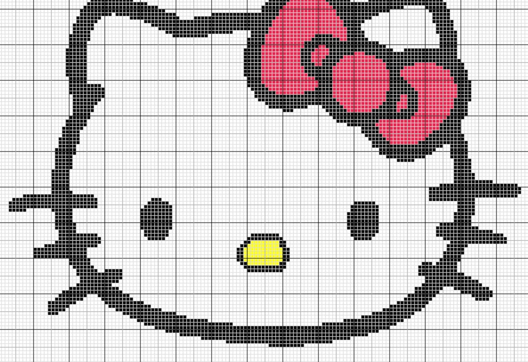 Hello Kitty Crochet Grid Pattern